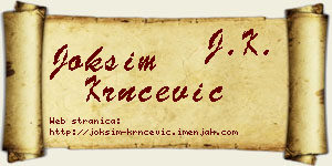Joksim Krnčević vizit kartica